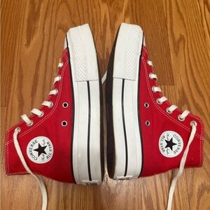 Red Platform Converse High Top